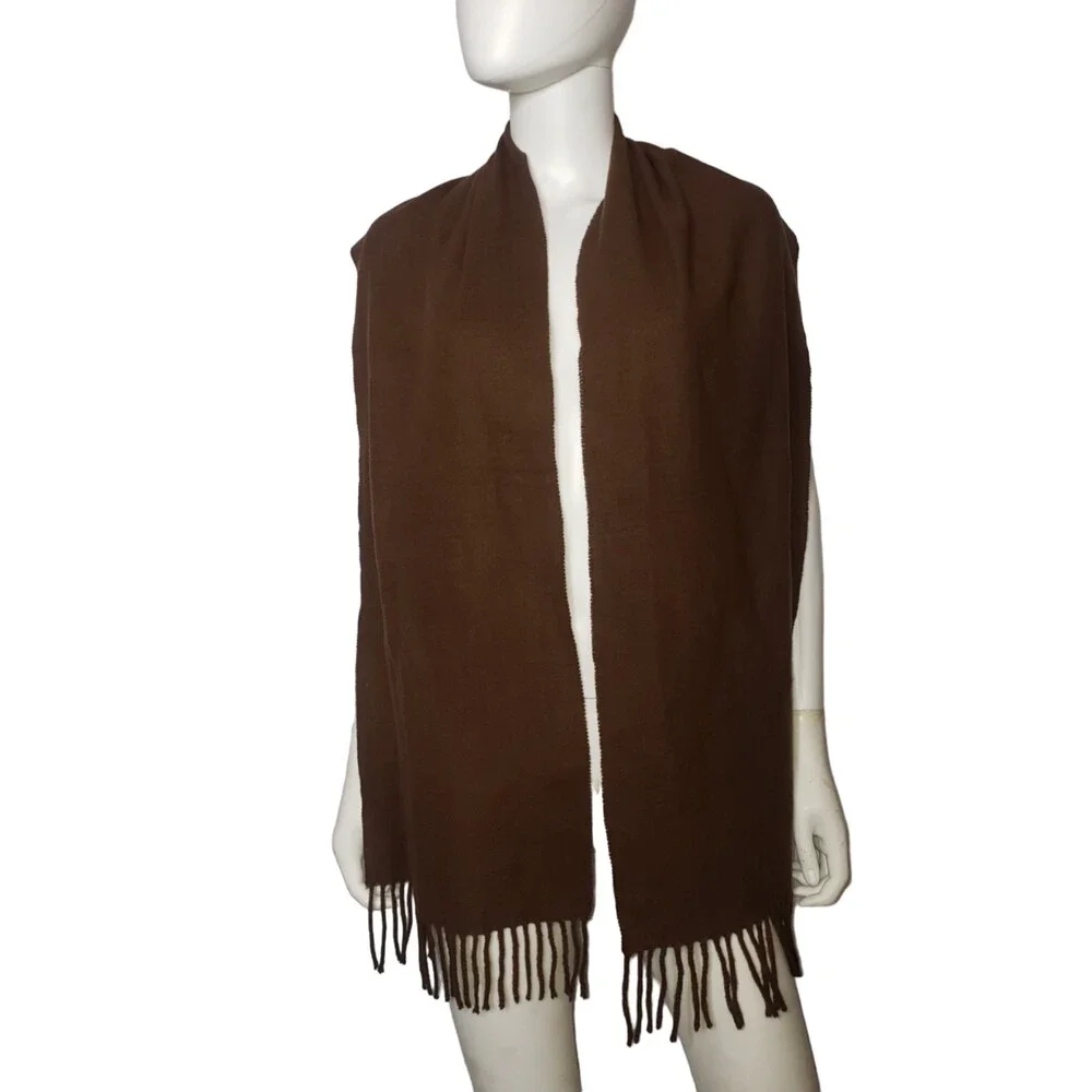 ITALY DESIGN Cashmere Feel Brown Scarf One Size